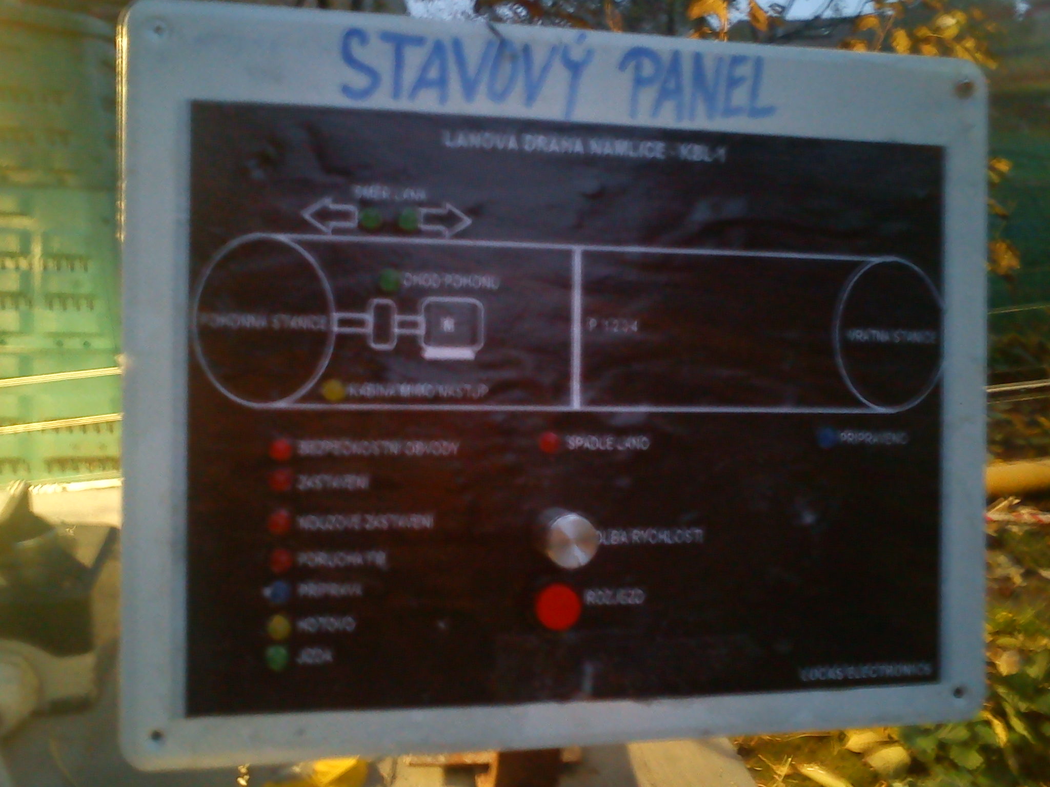 Pohled na stavový panel